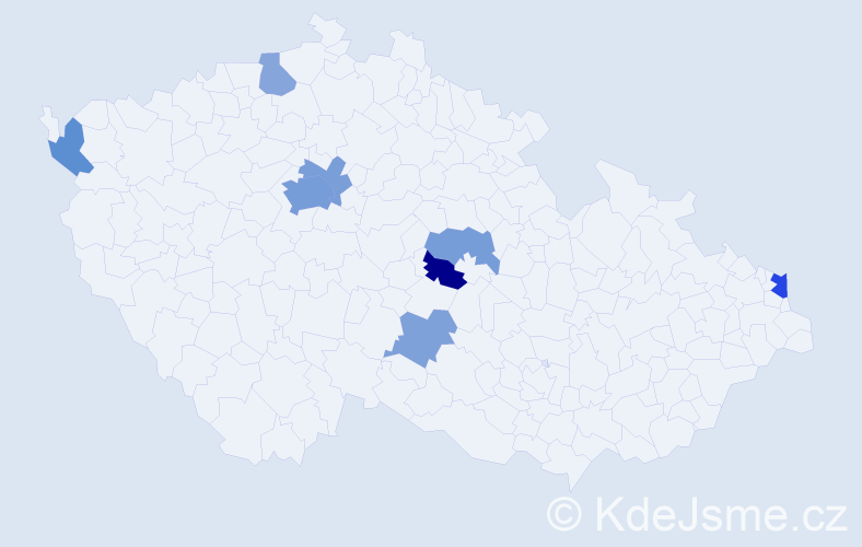 Příjmení: 'Textorová', počet výskytů 17 v celé ČR