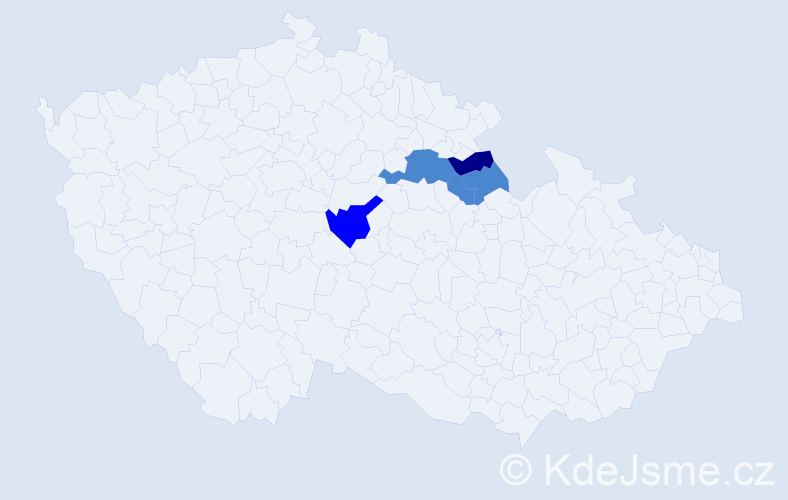 Příjmení: 'Plegerová', počet výskytů 8 v celé ČR
