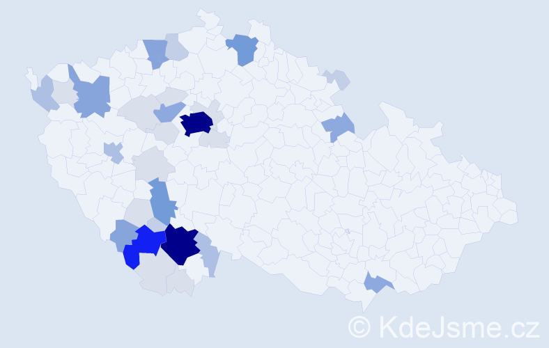 Příjmení: 'Kolafa', počet výskytů 131 v celé ČR