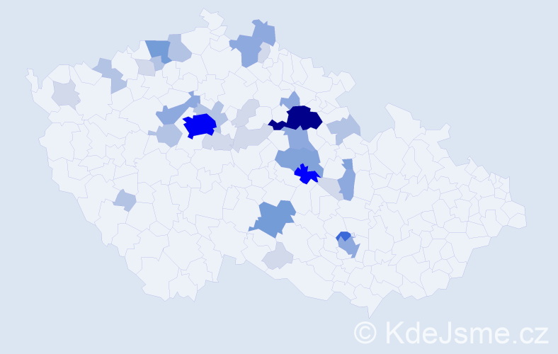 Příjmení: 'Homoláč', počet výskytů 114 v celé ČR