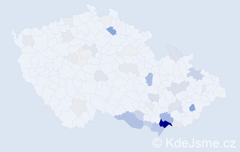 Příjmení: 'Ištvánek', počet výskytů 176 v celé ČR