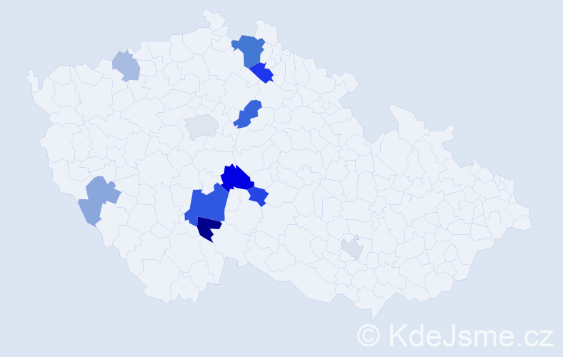 Příjmení: 'Moranová', počet výskytů 23 v celé ČR