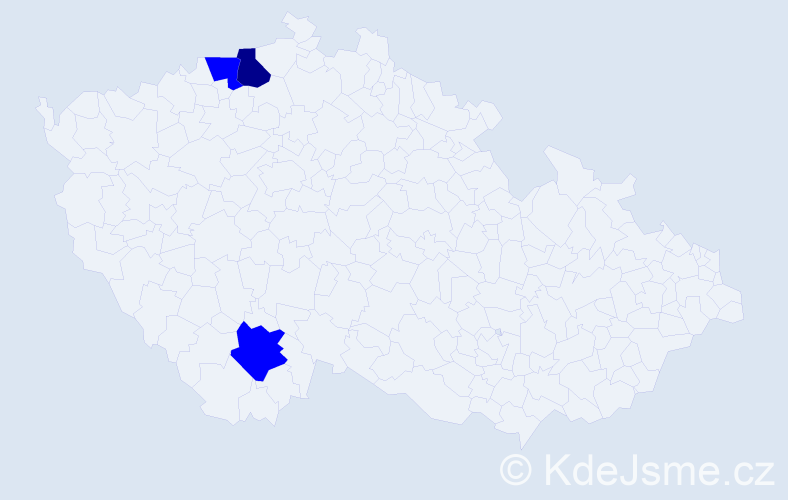 Příjmení: 'Miňková', počet výskytů 7 v celé ČR
