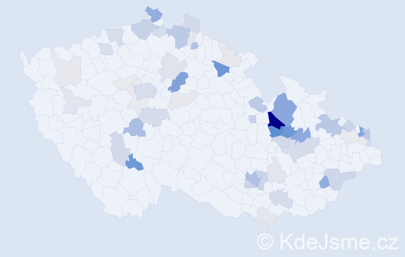 Příjmení: 'Kristen', počet výskytů 181 v celé ČR