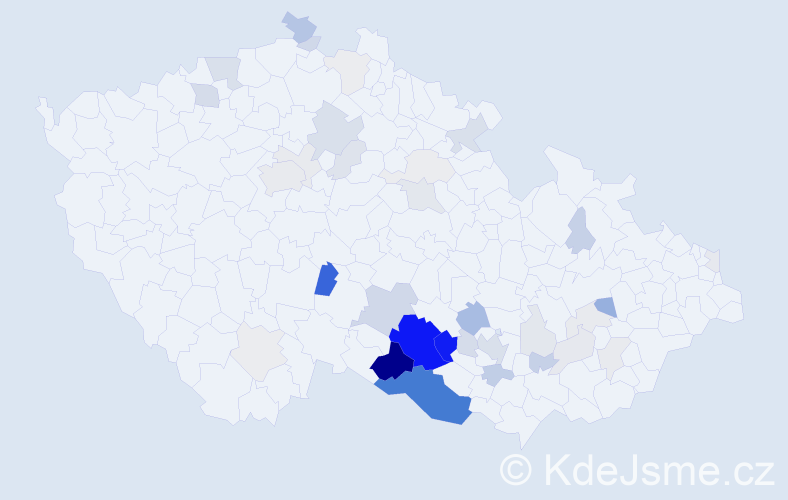 Příjmení: 'Bartesová', počet výskytů 151 v celé ČR