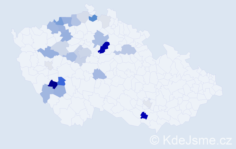 Příjmení: 'Renč', počet výskytů 72 v celé ČR