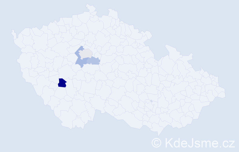 Příjmení: 'Tychnová', počet výskytů 7 v celé ČR