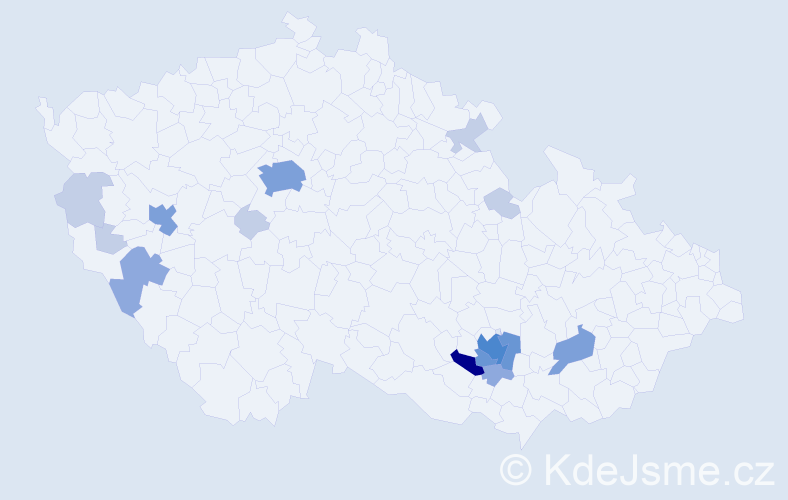 Příjmení: 'Talafant', počet výskytů 38 v celé ČR