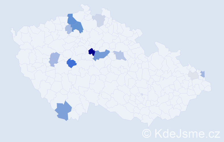 Příjmení: 'Hnida', počet výskytů 46 v celé ČR