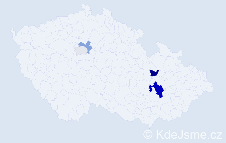 Příjmení: 'Tinclová', počet výskytů 7 v celé ČR