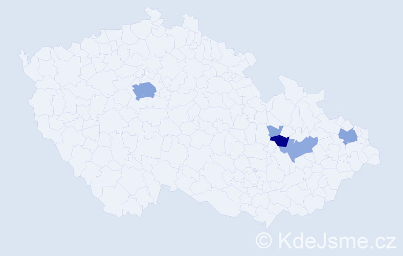 Příjmení: 'Maksant', počet výskytů 24 v celé ČR