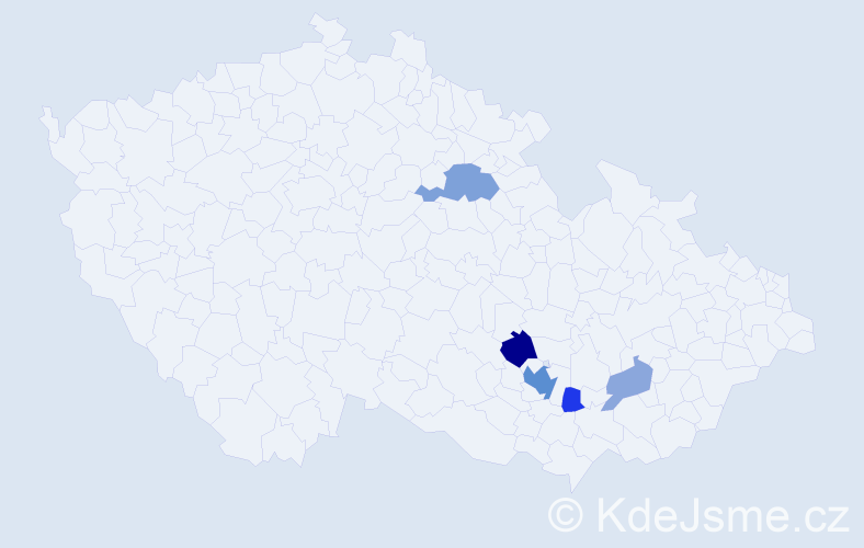 Příjmení: 'Wiszová', počet výskytů 13 v celé ČR