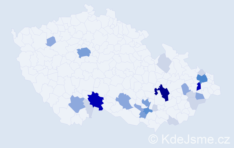 Příjmení: 'Aujezdská', počet výskytů 86 v celé ČR