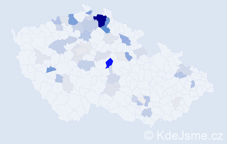 Příjmení: 'Lank', počet výskytů 185 v celé ČR