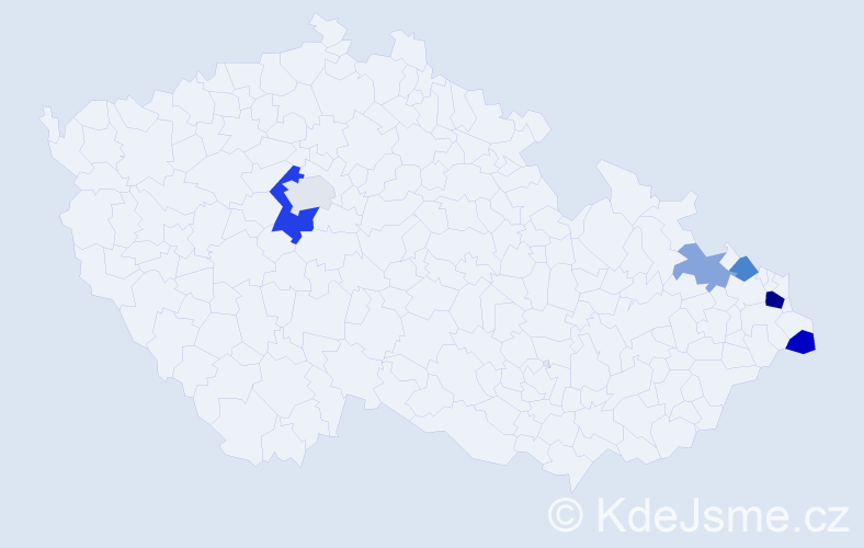 Příjmení: 'Tkaczyk', počet výskytů 11 v celé ČR