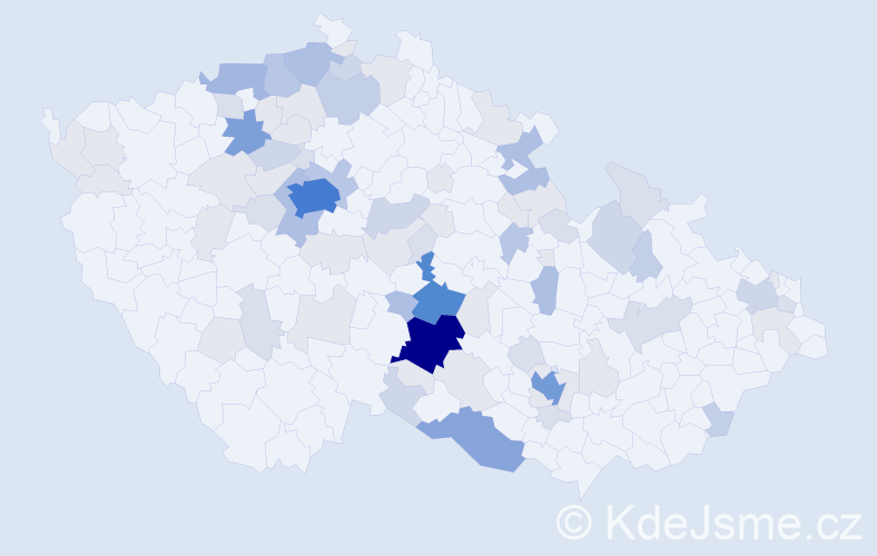 Příjmení: 'Komůrka', počet výskytů 270 v celé ČR