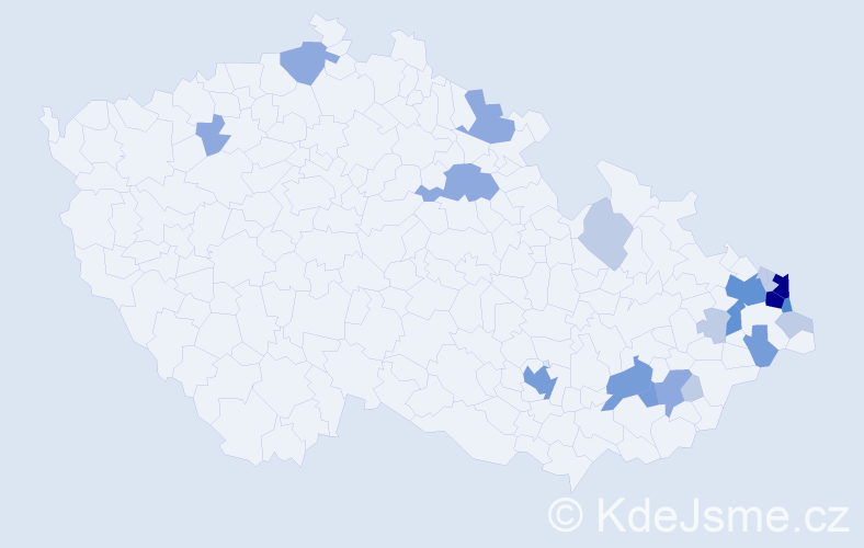 Příjmení: 'Pazdziora', počet výskytů 61 v celé ČR