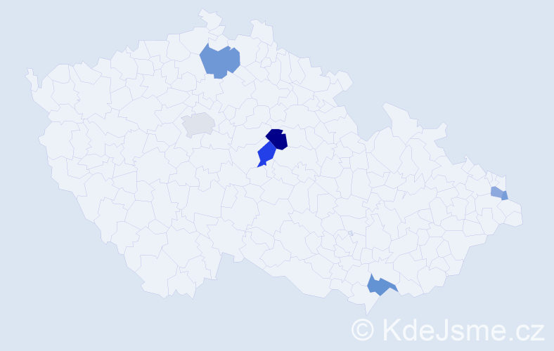 Příjmení: 'Bajo', počet výskytů 17 v celé ČR