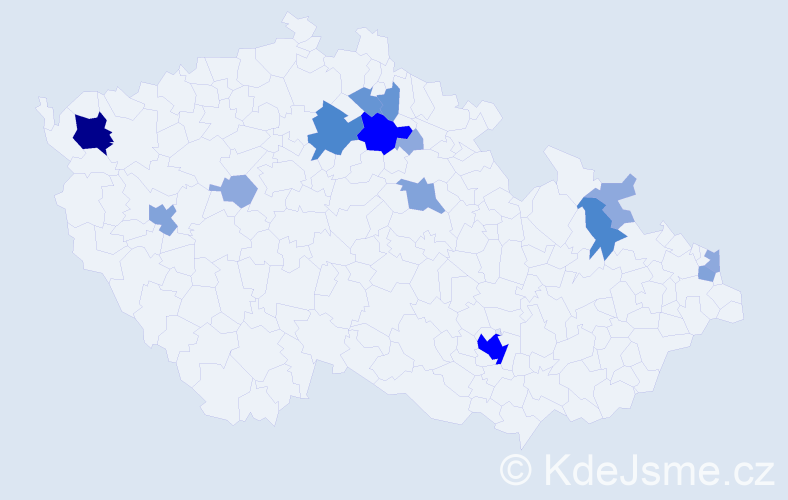 Příjmení: 'Rusznyáková', počet výskytů 44 v celé ČR