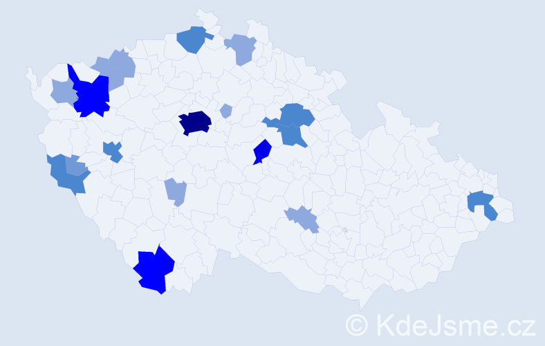 Příjmení: 'Mitro', počet výskytů 46 v celé ČR