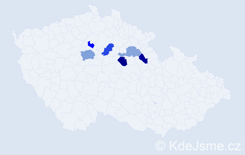 Příjmení: 'Nesl', počet výskytů 12 v celé ČR