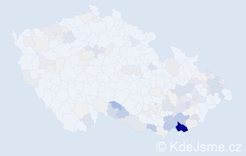 Příjmení: 'Čajka', počet výskytů 367 v celé ČR