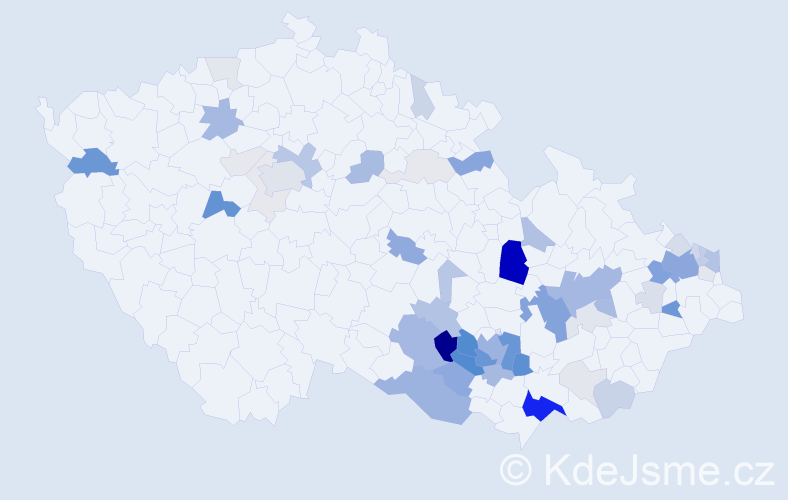 Příjmení: 'Čechovská', počet výskytů 194 v celé ČR
