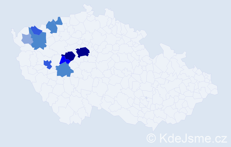 Příjmení: 'Meruna', počet výskytů 29 v celé ČR