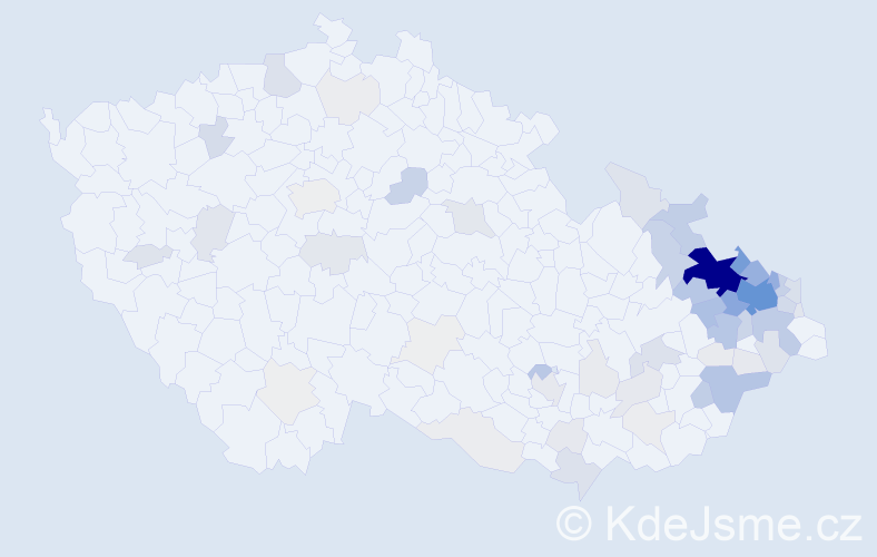 Příjmení: 'Juchelka', počet výskytů 347 v celé ČR