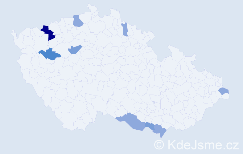 Příjmení: 'Oršulák', počet výskytů 19 v celé ČR
