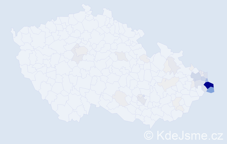 Příjmení: 'Ciencialová', počet výskytů 362 v celé ČR