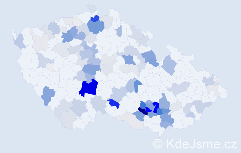 Příjmení: 'Pazourek', počet výskytů 365 v celé ČR