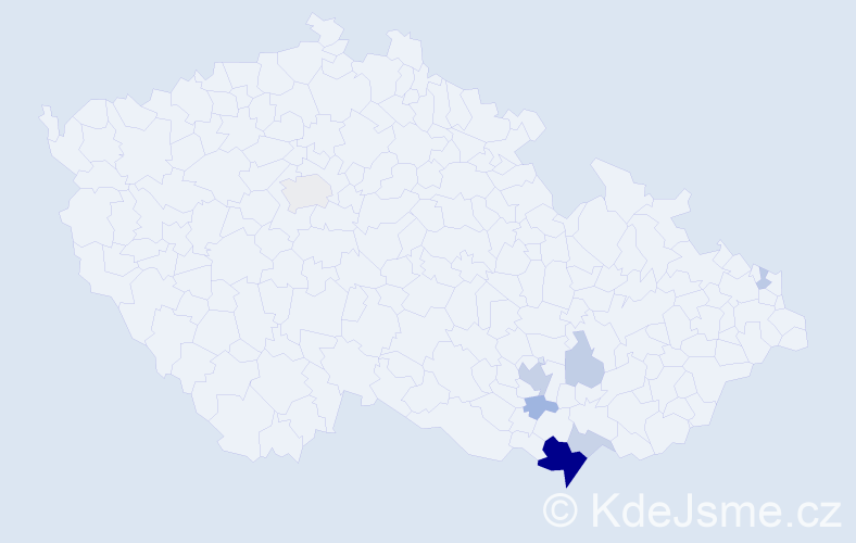 Příjmení: 'Barančicová', počet výskytů 22 v celé ČR