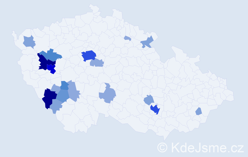 Příjmení: 'Skolek', počet výskytů 59 v celé ČR