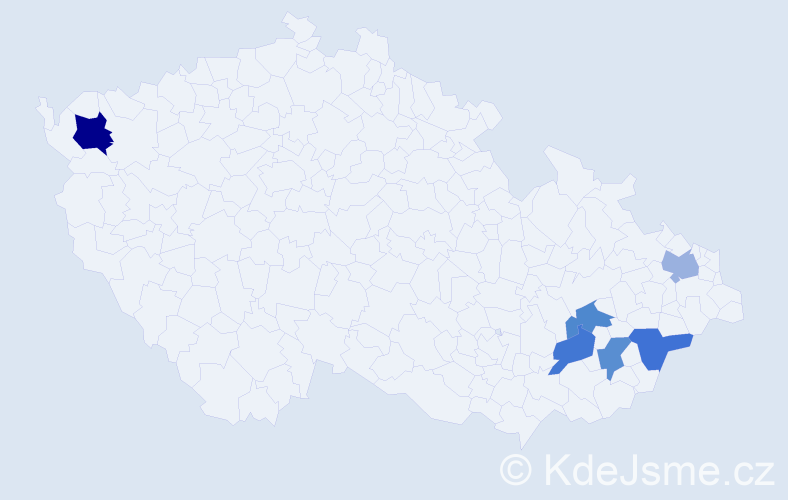 Příjmení: 'Slavičinská', počet výskytů 7 v celé ČR