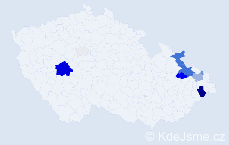 Příjmení: 'Stramová', počet výskytů 19 v celé ČR
