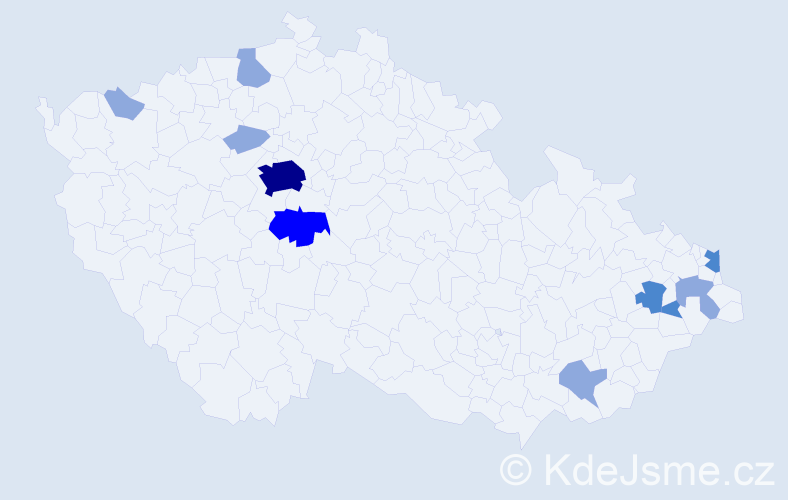 Příjmení: 'Kukura', počet výskytů 20 v celé ČR