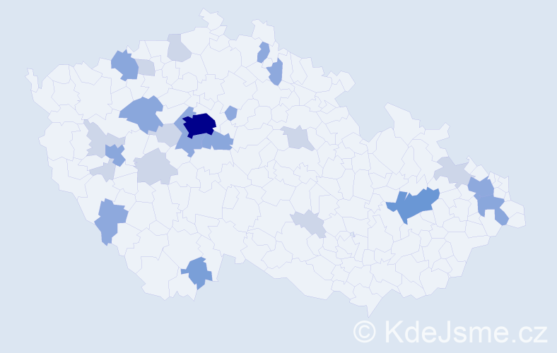 Příjmení: 'Todorovová', počet výskytů 59 v celé ČR