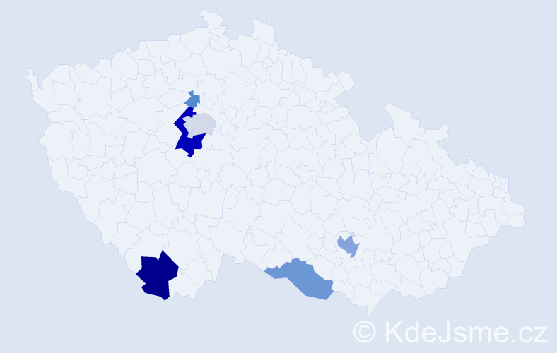 Příjmení: 'Reichardt', počet výskytů 19 v celé ČR