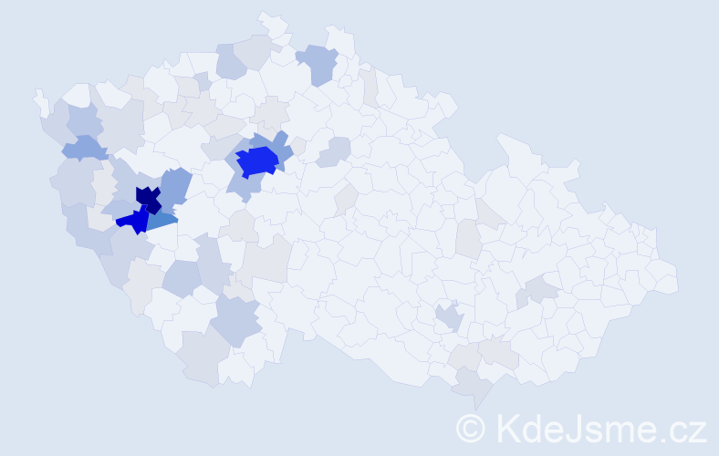Příjmení: 'Přibáň', počet výskytů 256 v celé ČR
