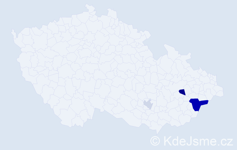 Příjmení: 'Durmon', počet výskytů 6 v celé ČR