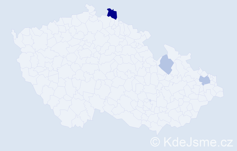 Příjmení: 'Hubyčová', počet výskytů 7 v celé ČR