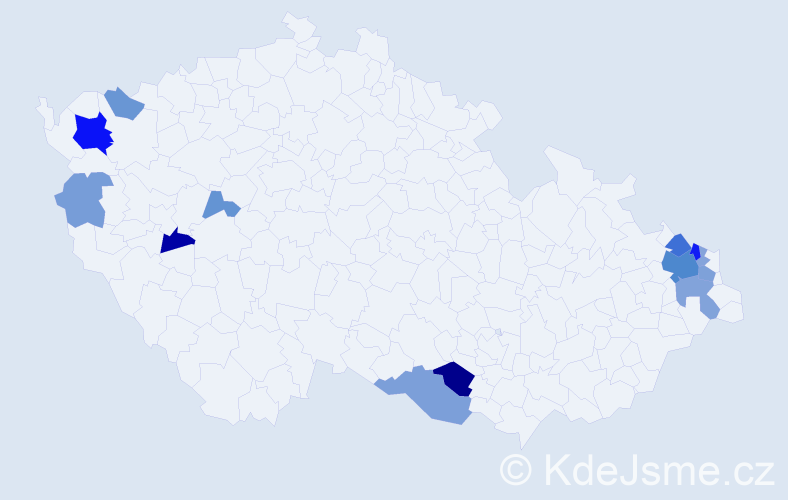 Příjmení: 'Leňková', počet výskytů 31 v celé ČR