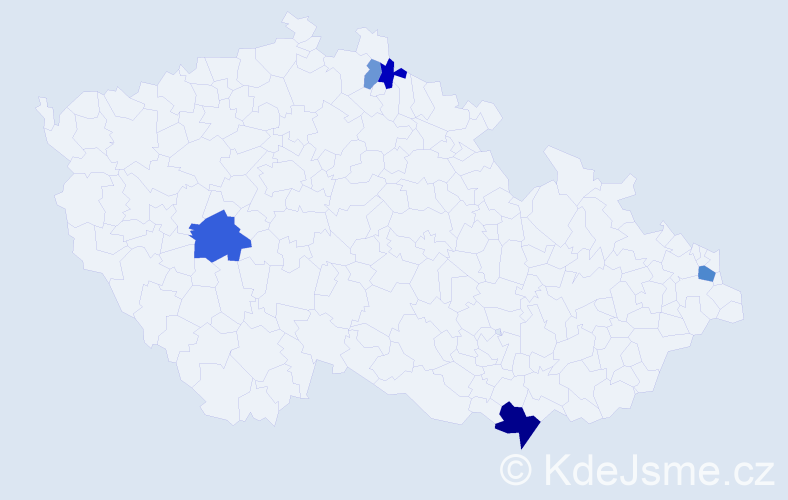 Příjmení: 'Znamenák', počet výskytů 9 v celé ČR