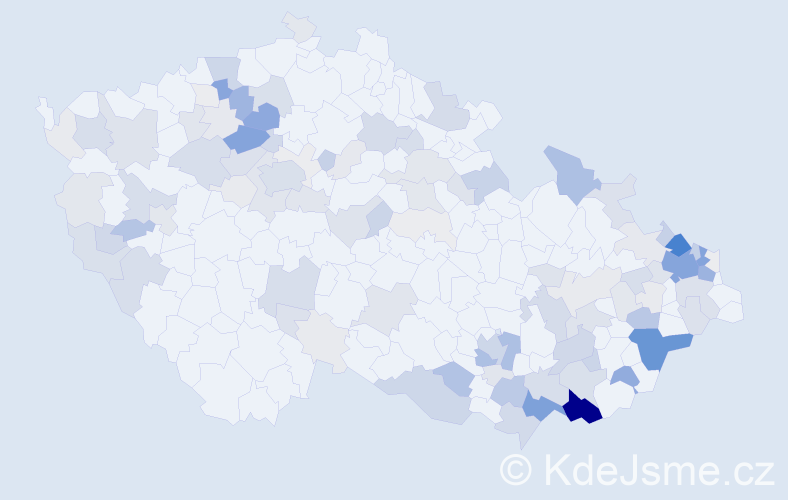 Příjmení: 'Ondruš', počet výskytů 443 v celé ČR