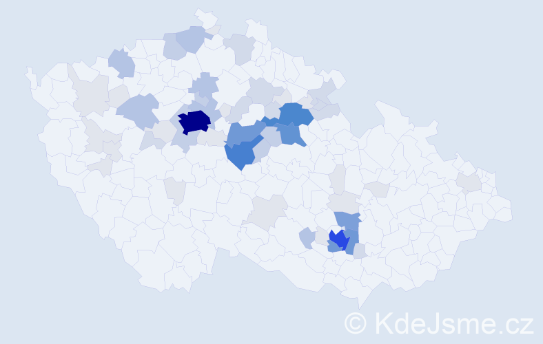 Příjmení: 'Černohlávek', počet výskytů 206 v celé ČR