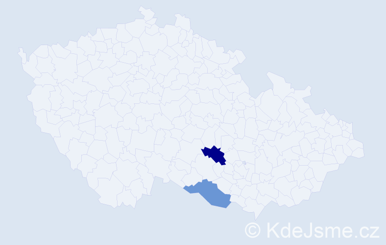 Příjmení: 'Čacho', počet výskytů 9 v celé ČR