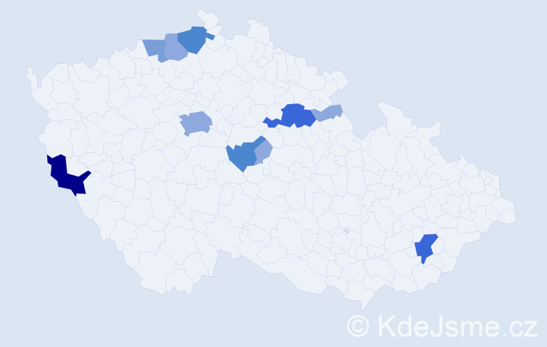 Příjmení: 'Konrády', počet výskytů 27 v celé ČR