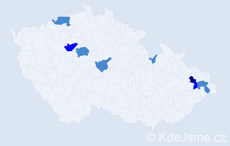 Příjmení: 'Wieland', počet výskytů 13 v celé ČR