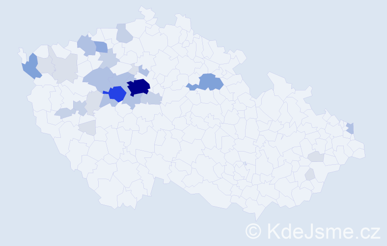 Příjmení: 'Vykysalá', počet výskytů 92 v celé ČR